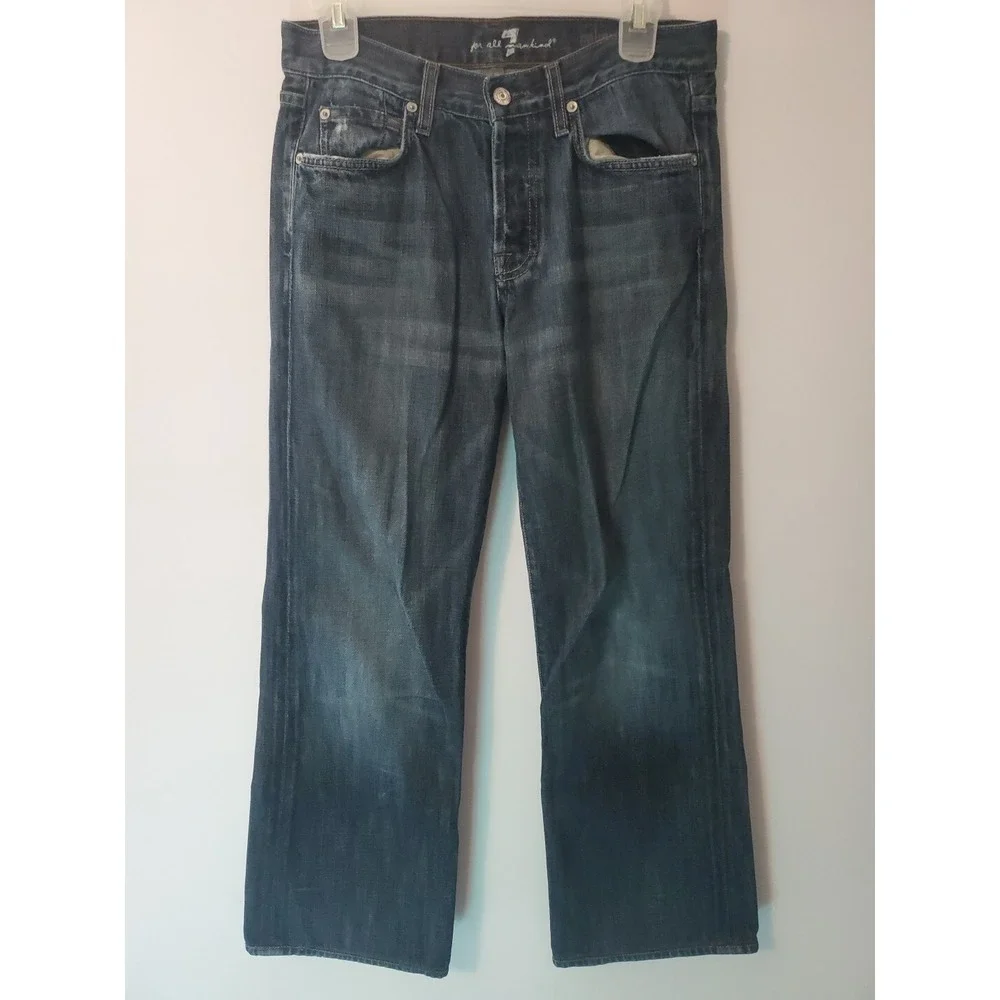 Mens 7 For All Mankind Relax Blue Jeans Size 30 Made USA ( T521290u-290u)